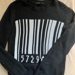 forever 21 black barcode sweater